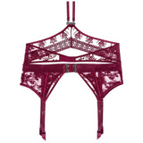 Magnetic Spell Suspender Belt - Crimson Red