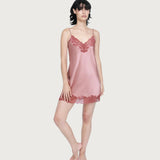 Silk and Lace Chemise - Mauve