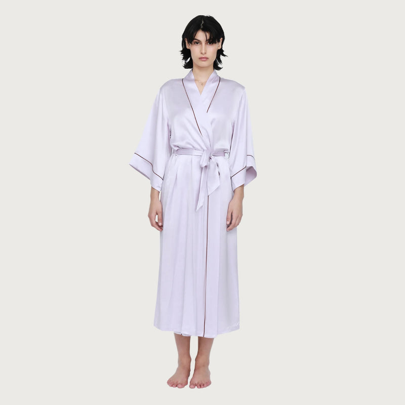 Silk Robe - Lilac Ash