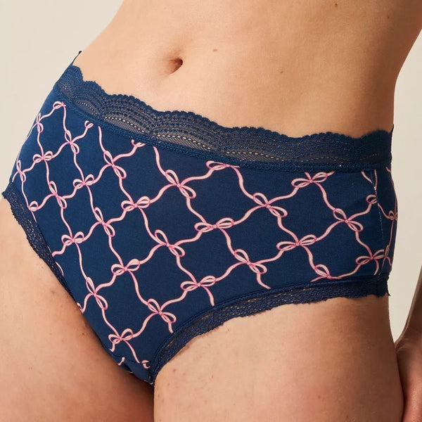 The High Rise Knicker - Midnight Bow