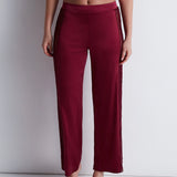 Midnight Whisper Silk Pants - Crimson